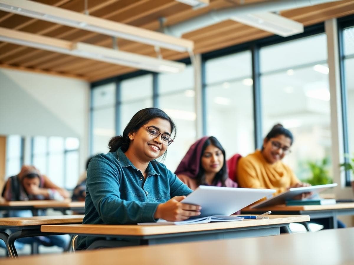 Students studying together in a modern AEC classroom